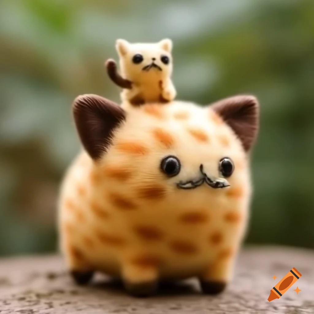 Felted wool cat creature with unique features