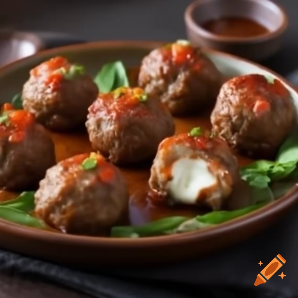 Delicious mozzarella-stuffed meatballs