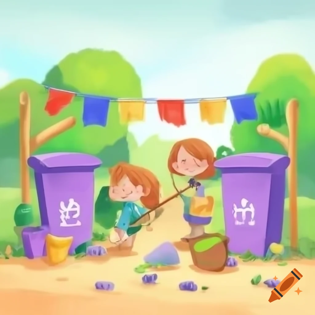 Illustration of Lila playing under mango tree in vibrant village