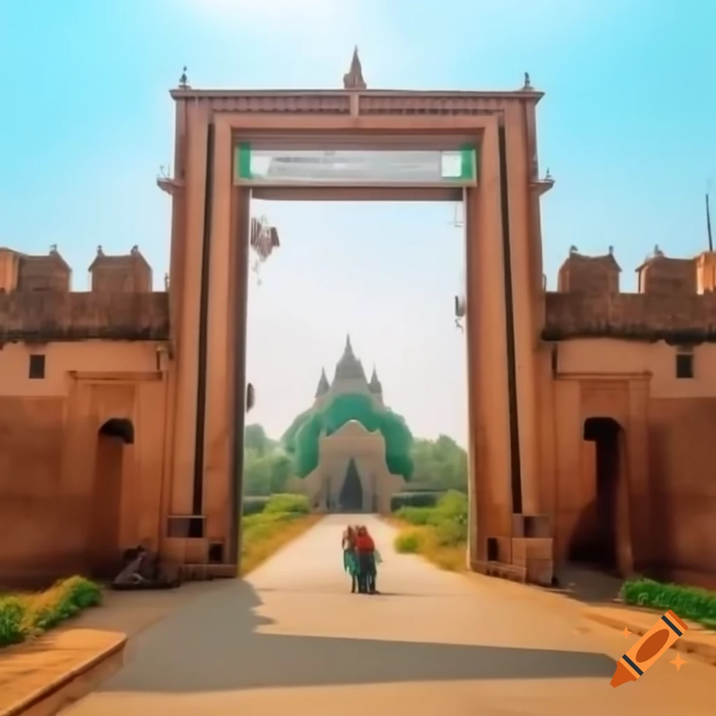 Entrance gate to the city of Parsabad, showcasing unique architectural design