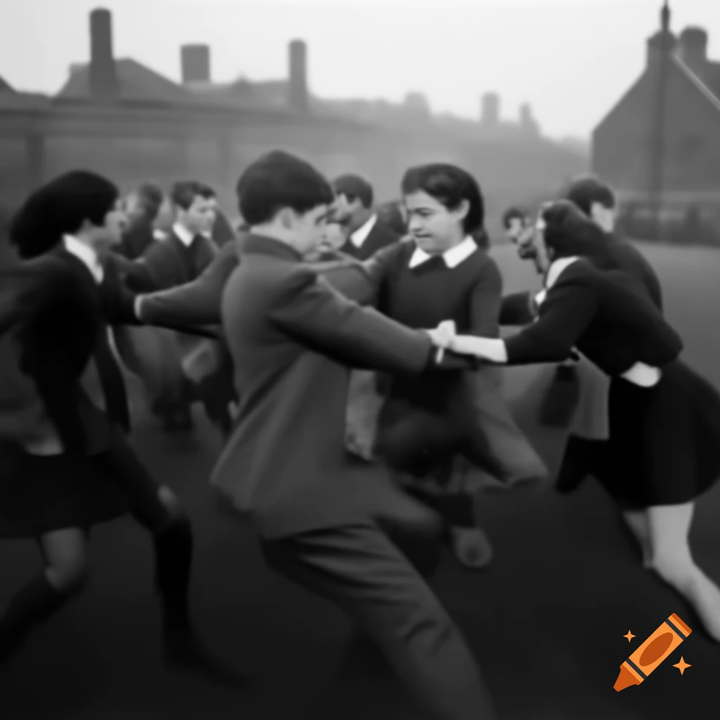 Schoolyard battle between pupils