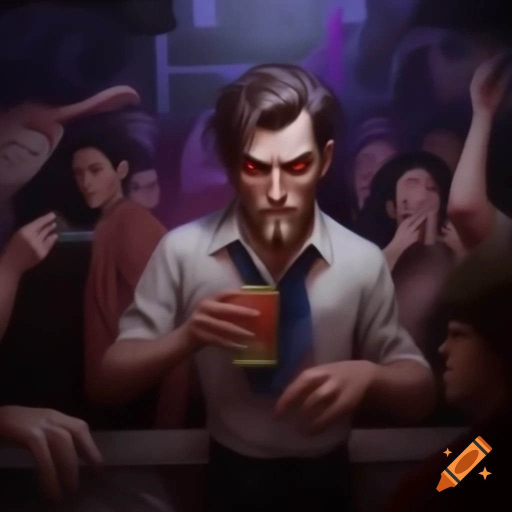 Man at techno party enjoying Red Bull, styled as a Da Vinci painting