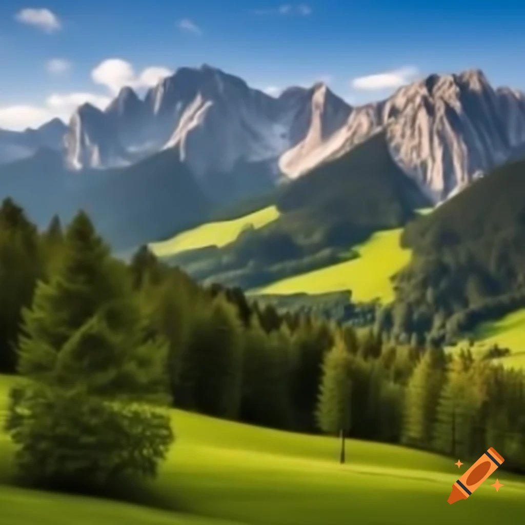 Broccoli forest with lush green trees