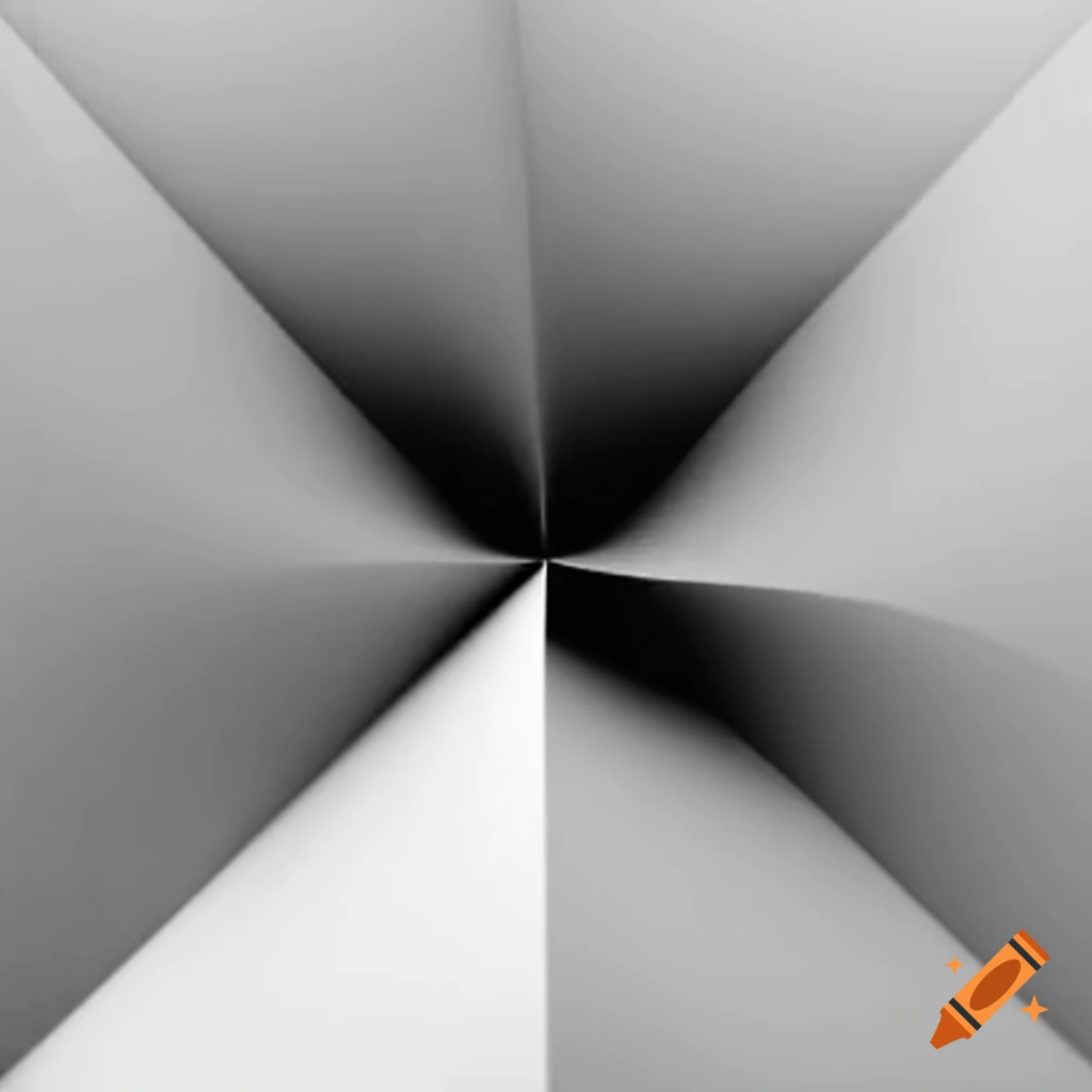 Minimalist digital art with black and white geometric optical illusion