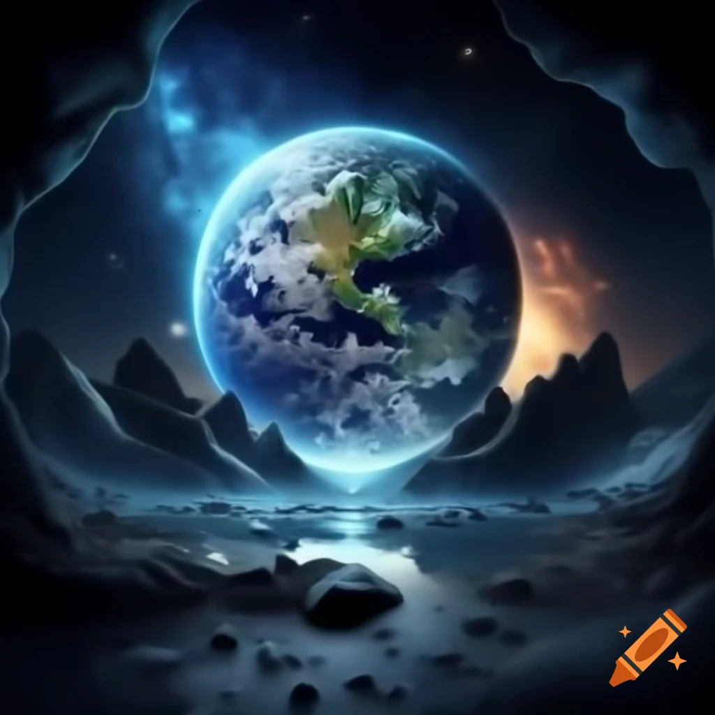 Starry background featuring planet Earth, 1920 x 1080 resolution