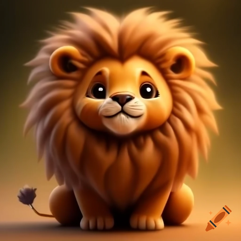 Cute bright lion illustration