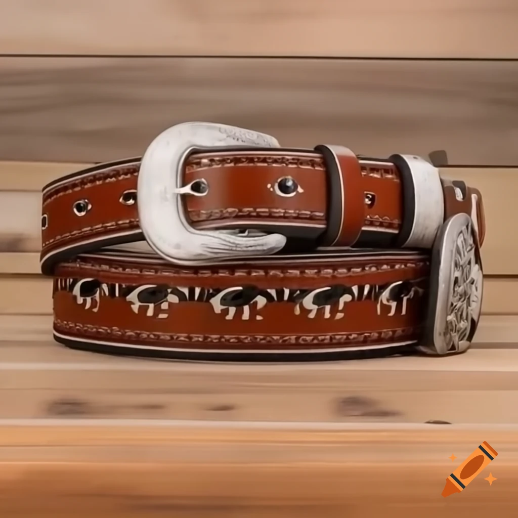 Western style belt with unique buckle design
