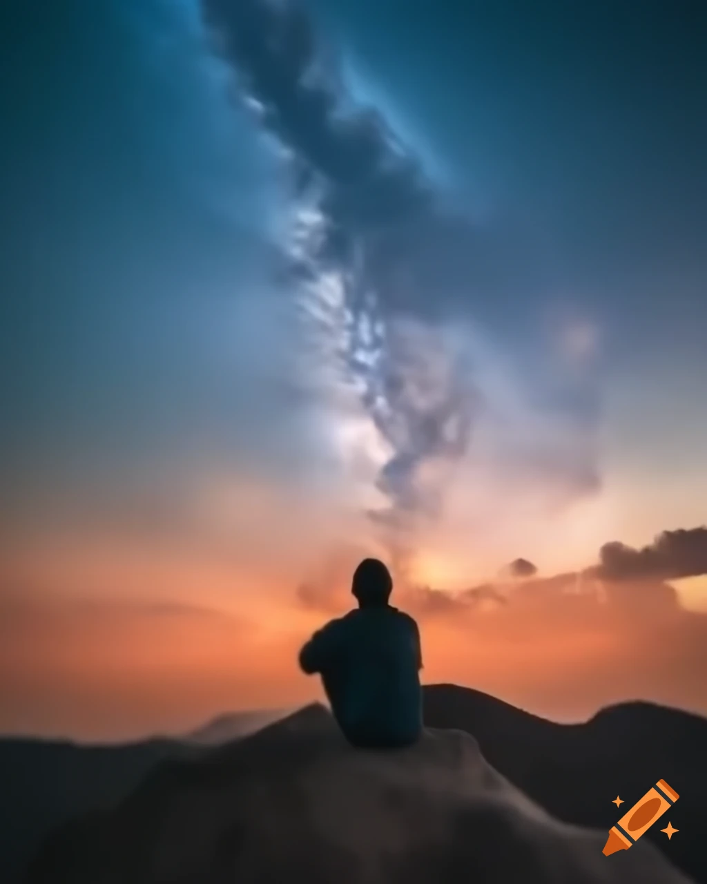 Cloudy sky with lightning