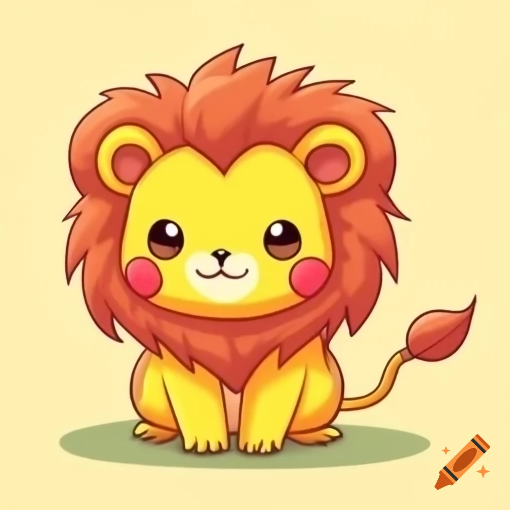 Cute lion with three playful cubs on craiyon