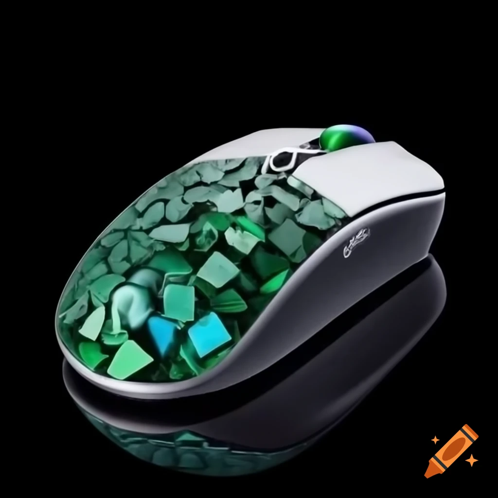 Computer mouse crafted from meteorite glass and metal