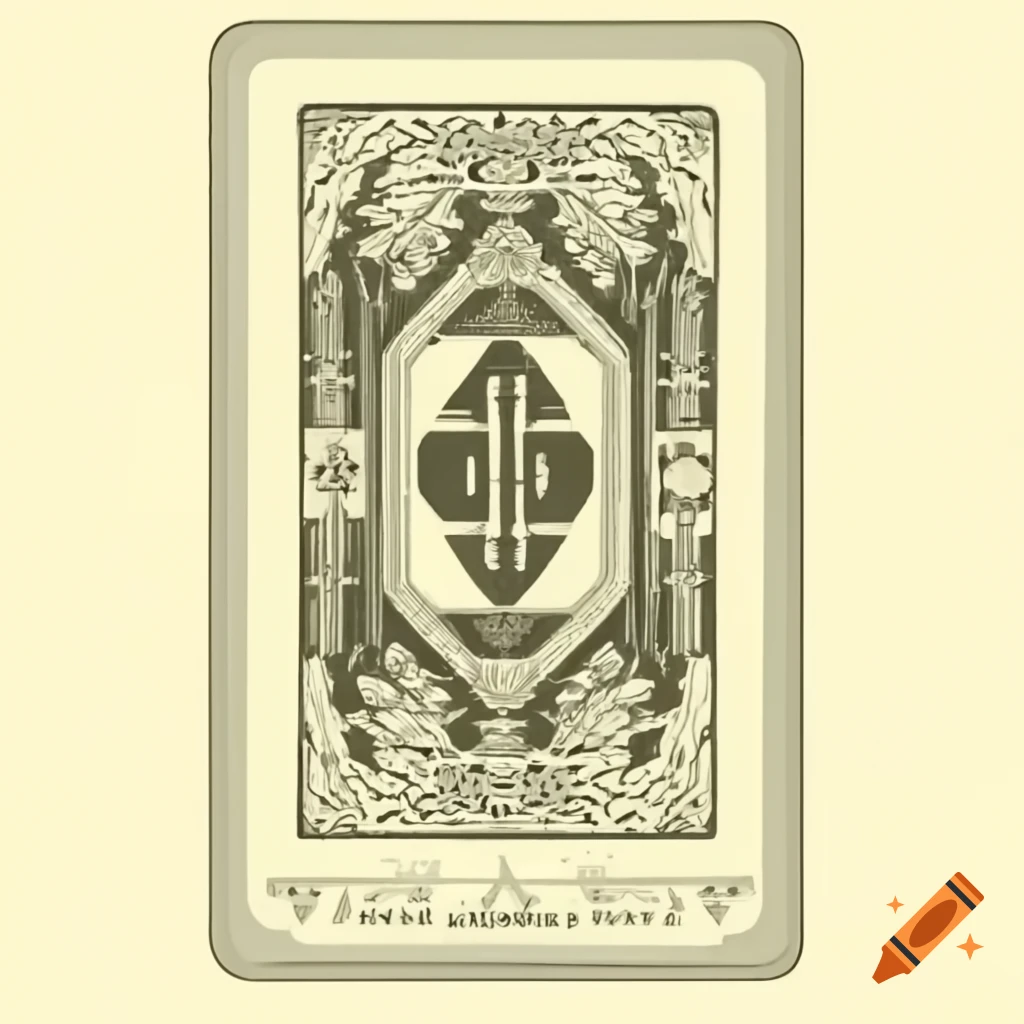 Orientalist tarot card illustration in art deco style