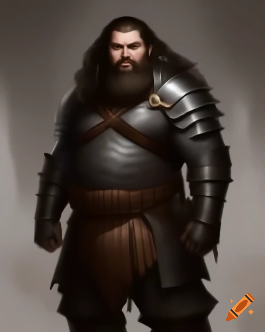 Fantasy male rogue in leather armor with long hair