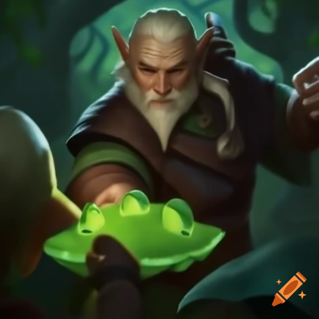 Elvish doctor combating green fungus