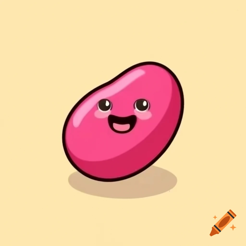Jelly bean with a facial expression