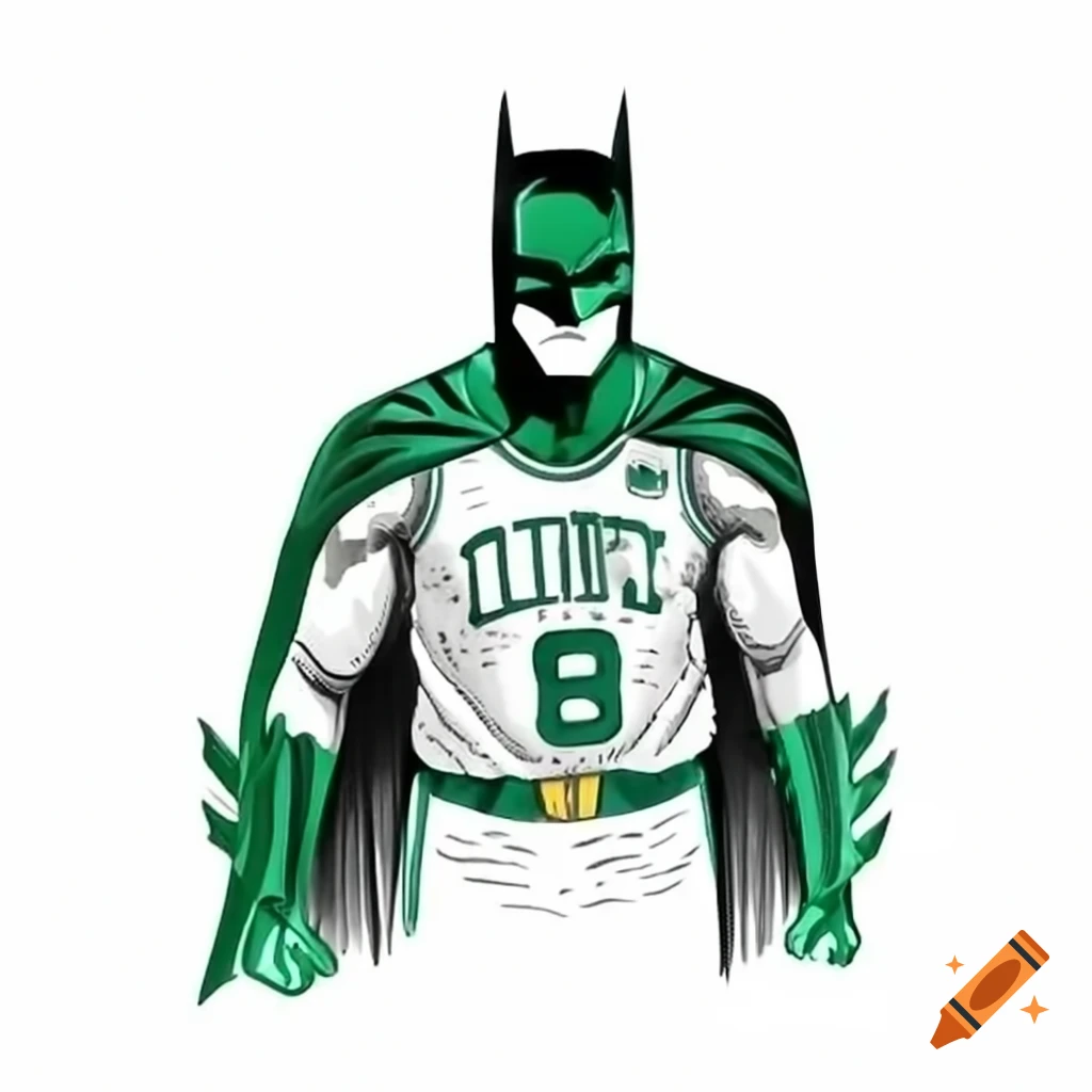 Batman wearing Boston Celtics shirt