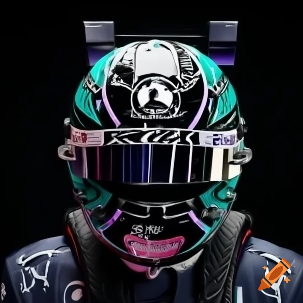 Shinobu Kocho themed Formula One racing helmet for Mercedes F1 Team