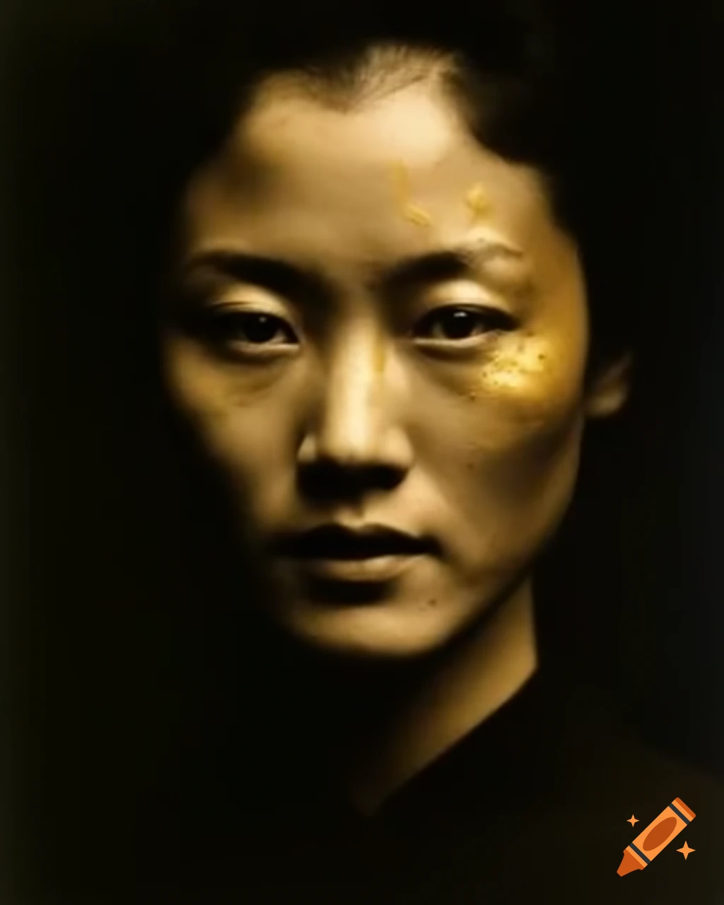 Neoclassical portrait of a Chinese woman with detailed features and dramatic lighting