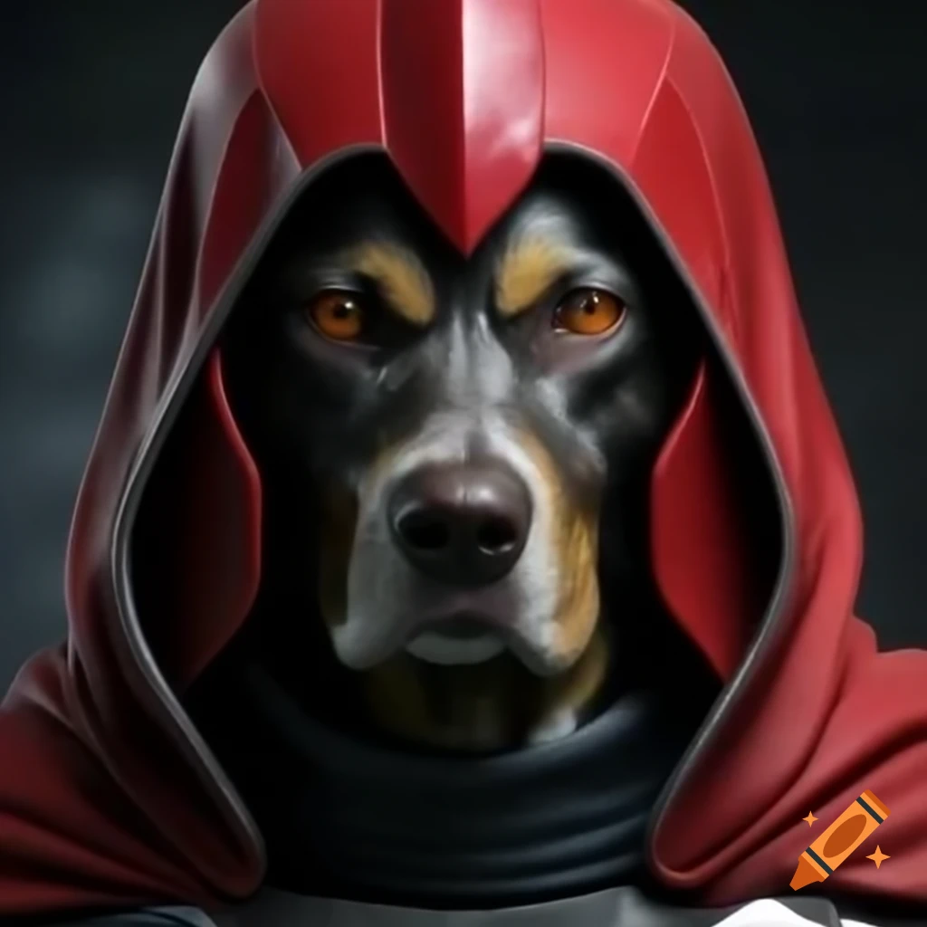 Realistic portrayal of a dog resembling Magneto