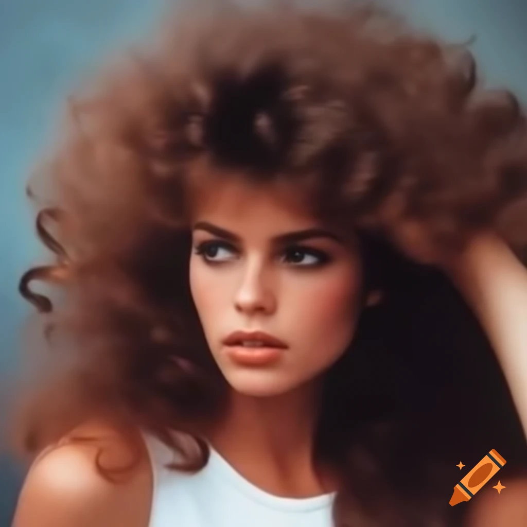 Woman with big 1980s hair style