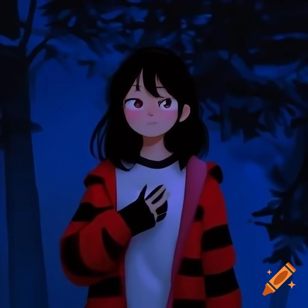 Anime girl with venom symbiote infection