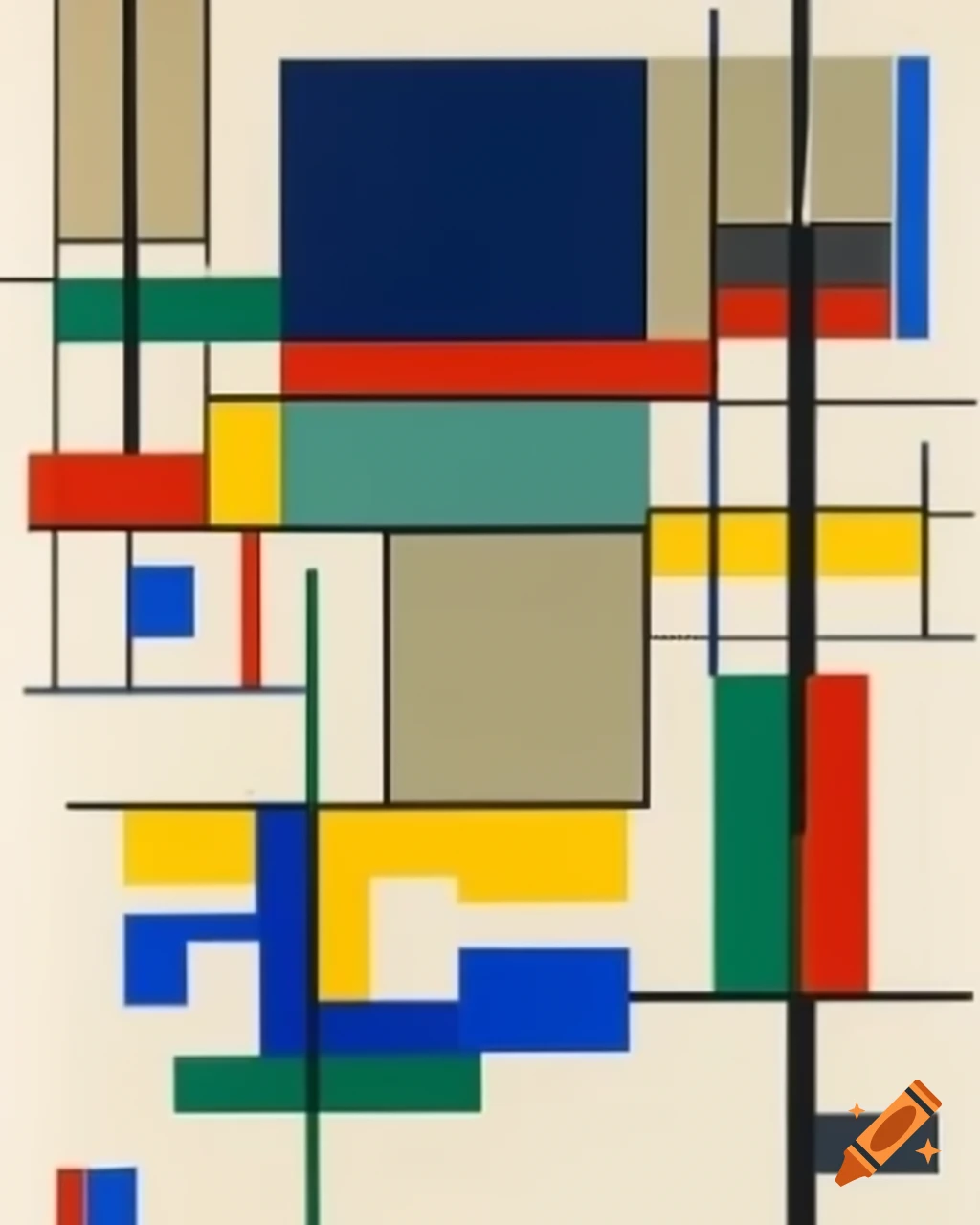 Collage of solid colors inspired by Kazimir Malevich