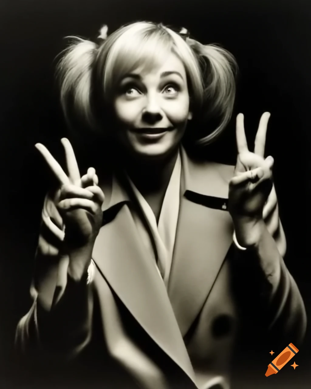 Encounter with actress resembling Miku Hatsune in 1960s street scene, retro hairstyle