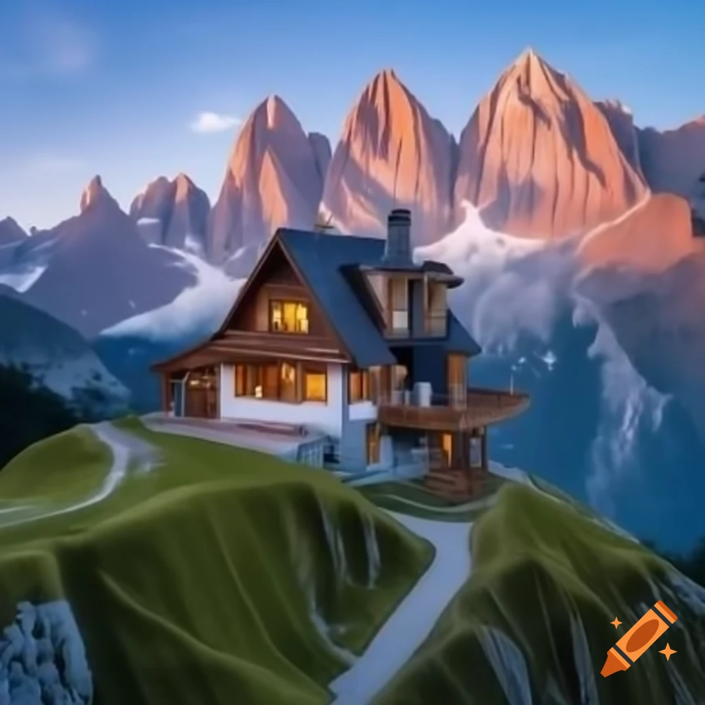 Beautiful house situated on a mountain