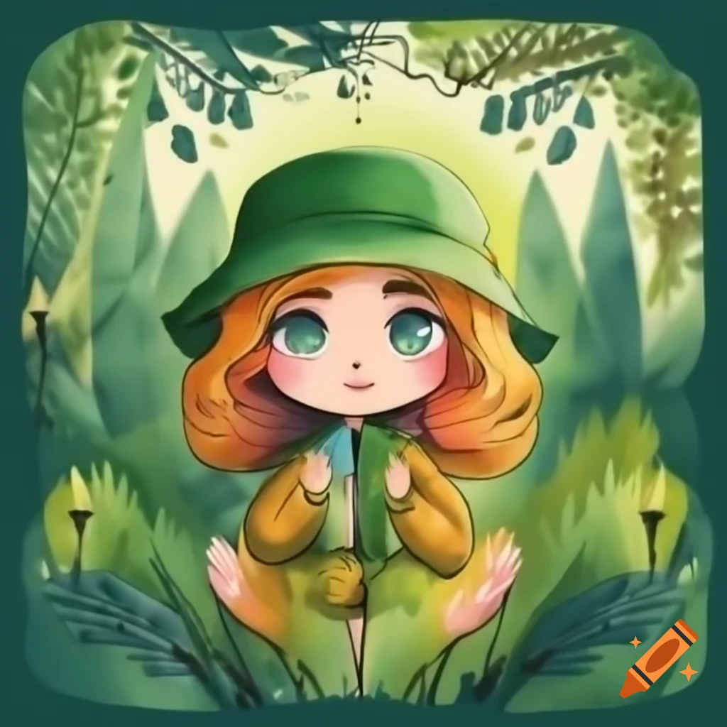 Woman marveling at diverse nature in a forest filled with trees and wildlife