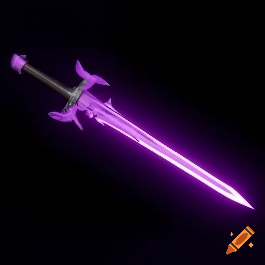 Purple cyberpunk medieval sword design