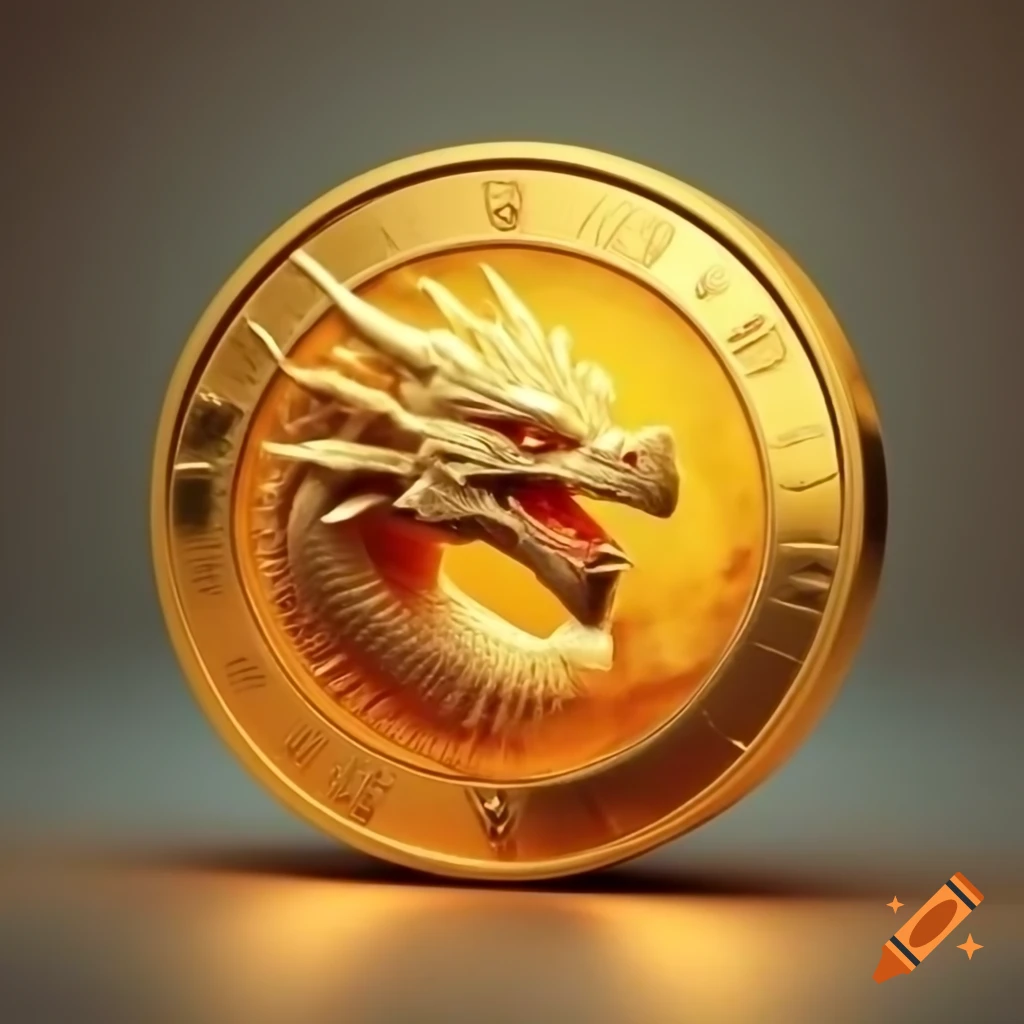 Gold coin featuring a dragon design