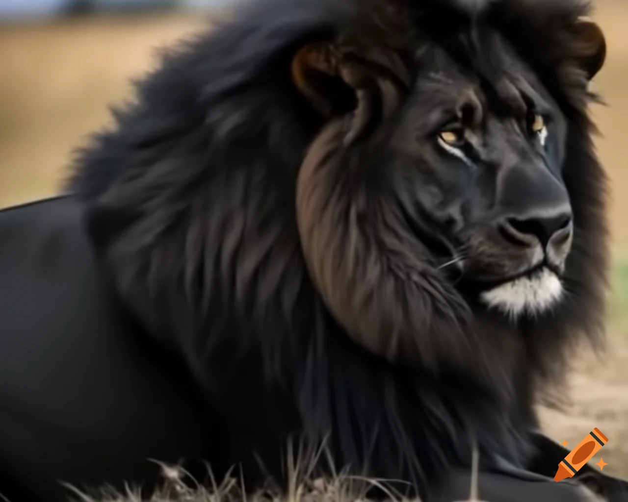 Black lion illustration