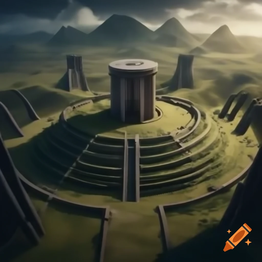 Aerial view of Adam's Calendar ancient stone structure in South Africa