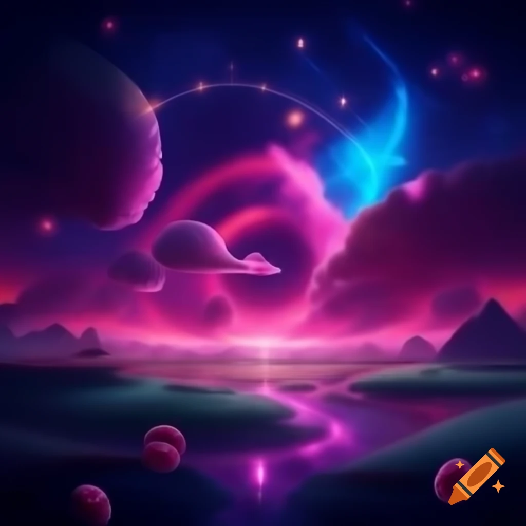 Ethereal and vibrant album cover blending surrealism and pop art
