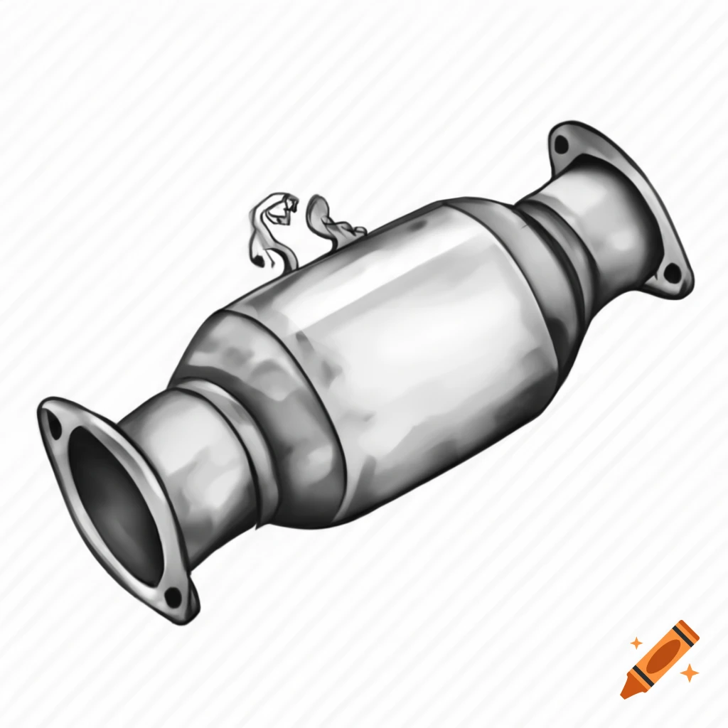 Technical sketch of a catalytic converter