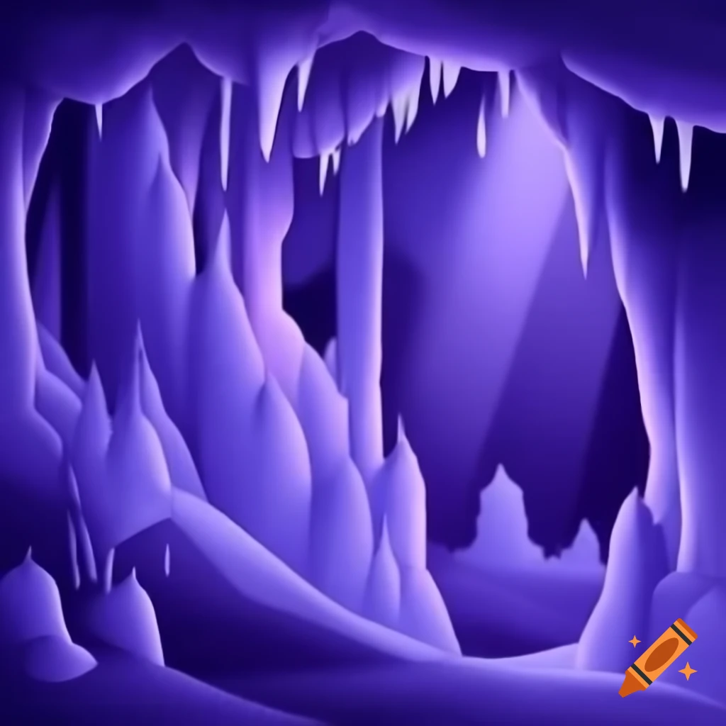 Cartoon style purple castle wall with stalactites