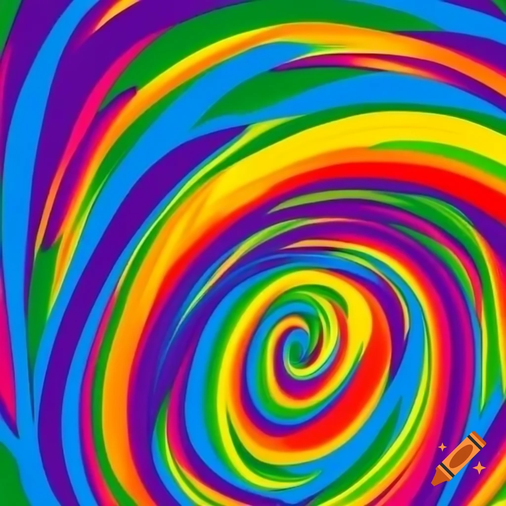 Vibrant rainbow swirl of paint