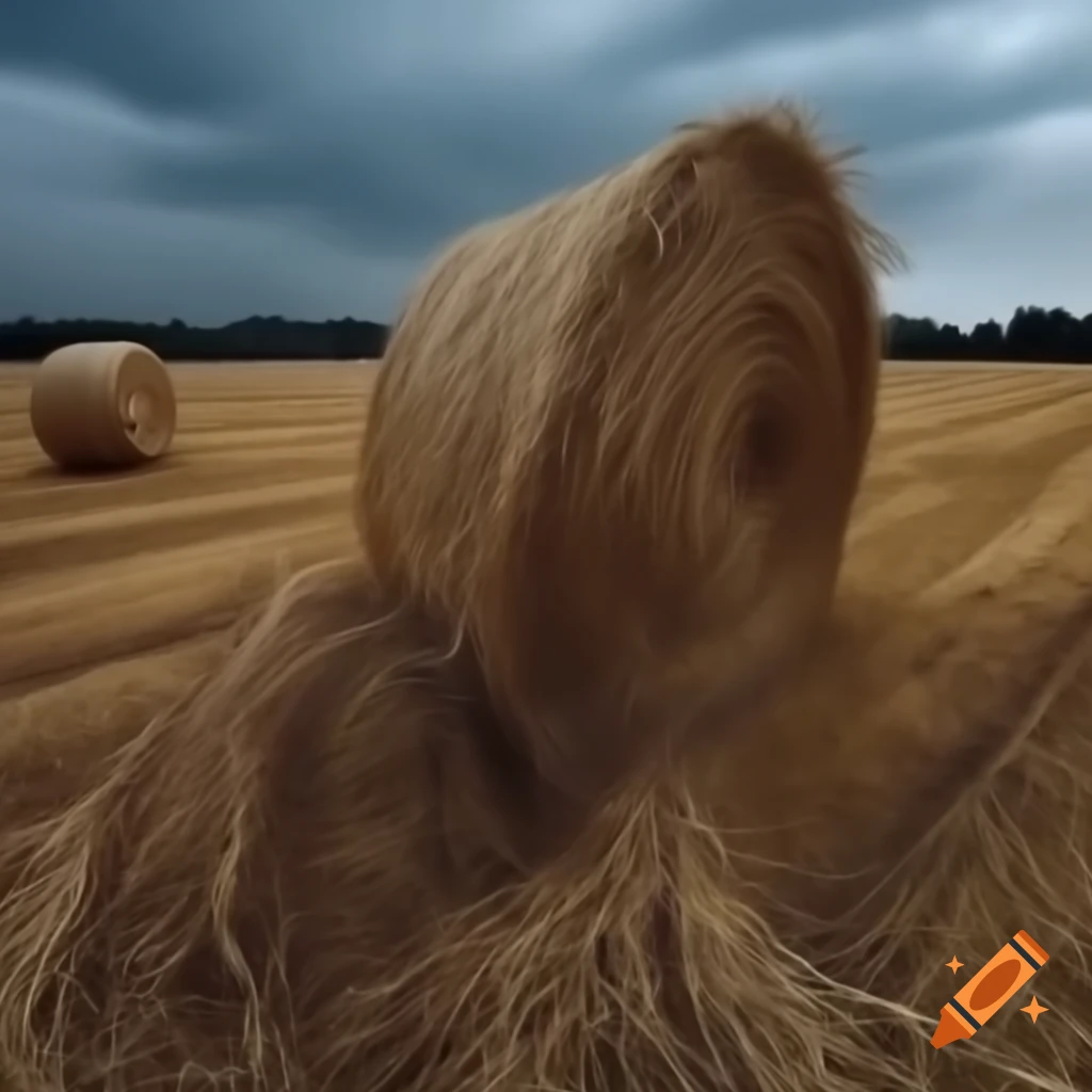 Dried hay exposed to rain