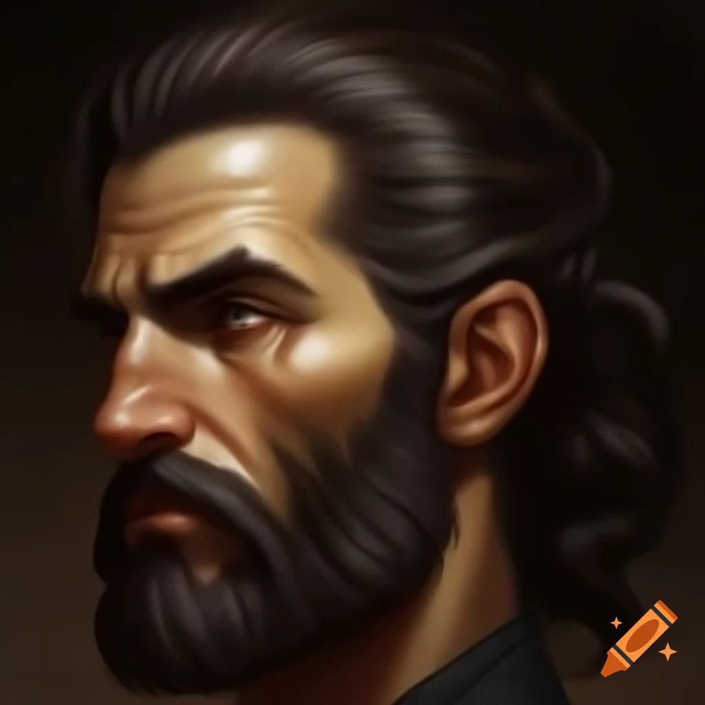 Detailed portrait concept for Maurice Hall focusing on physical appearance and facial features