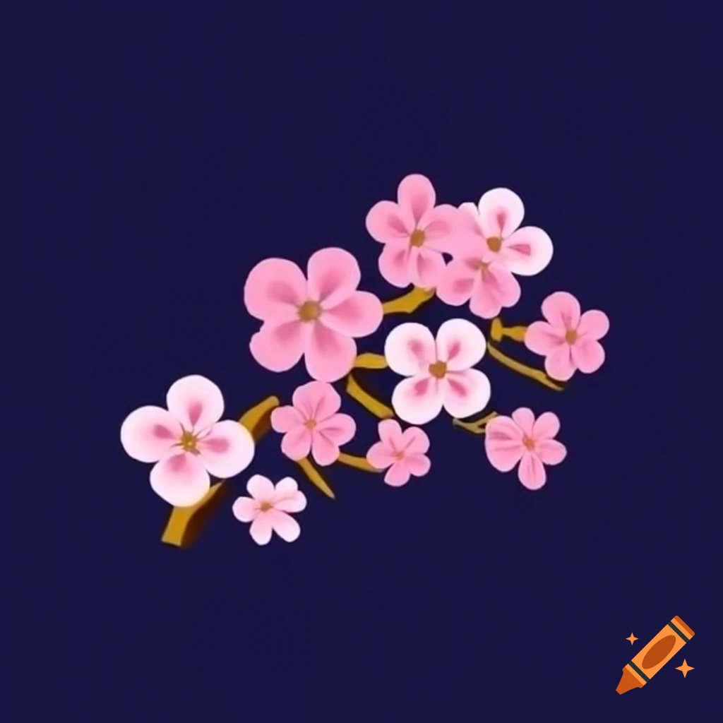 Cherry blossom tree branches in bloom on craiyon
