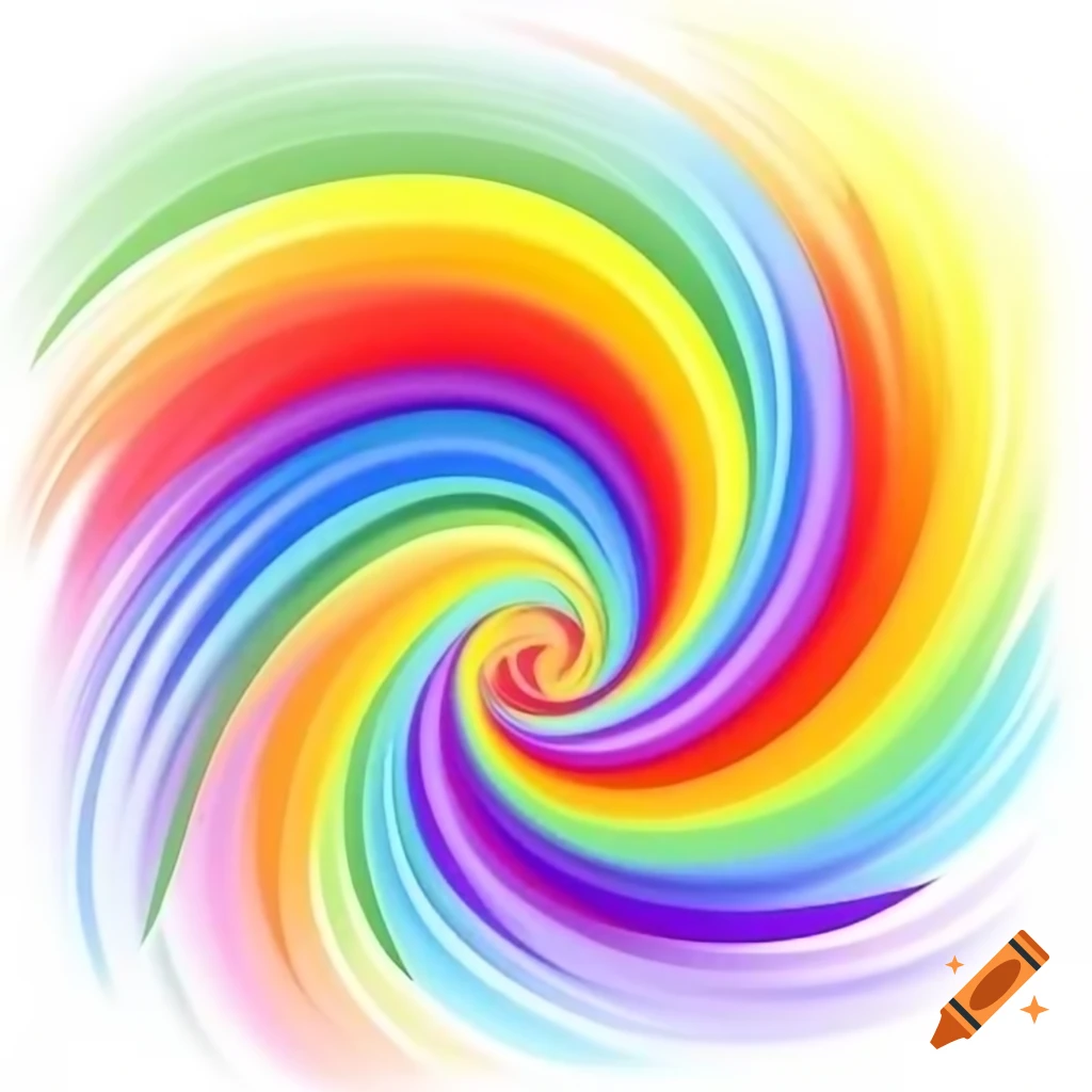 Vibrant rainbow swirl of paint
