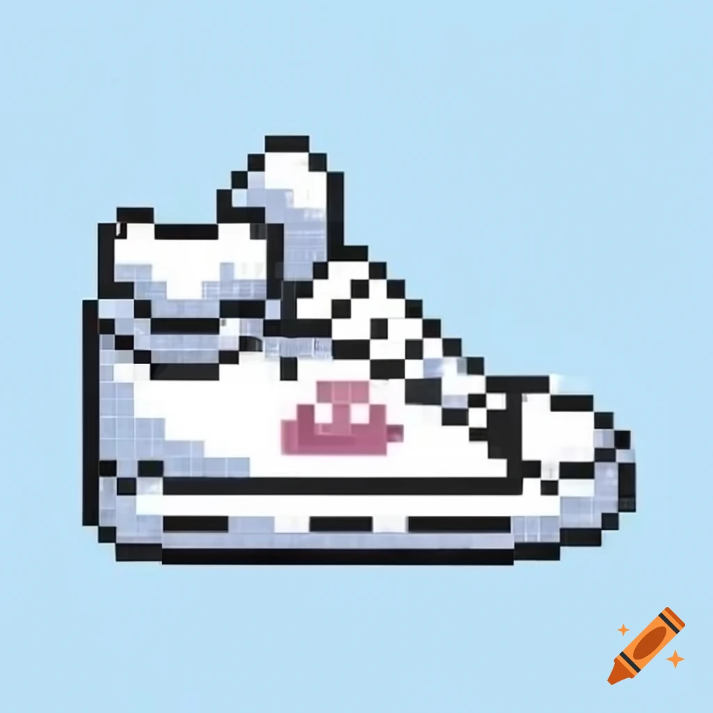 8-bit pixel art sneaker design