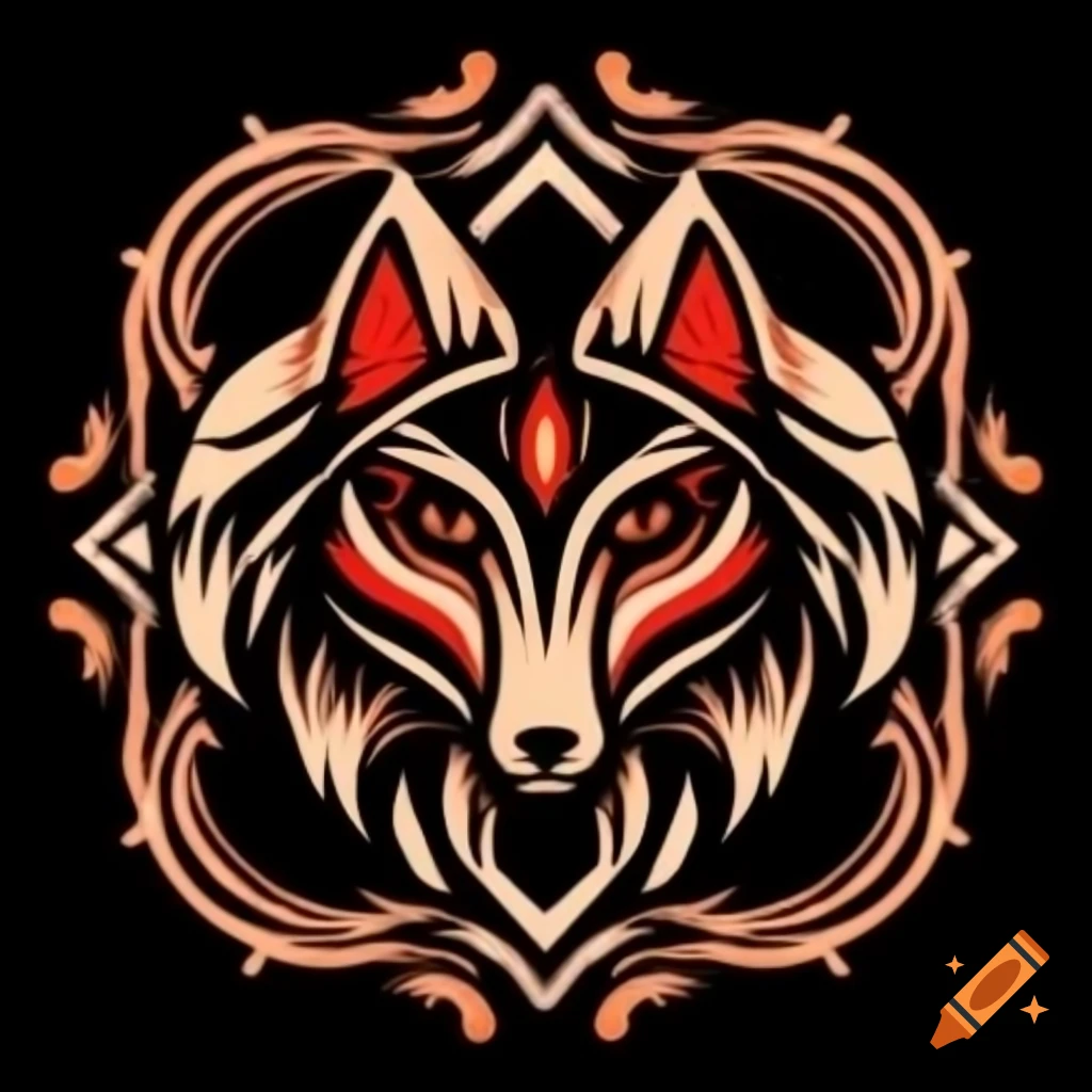 Kitsune tribal design featuring fox motifs