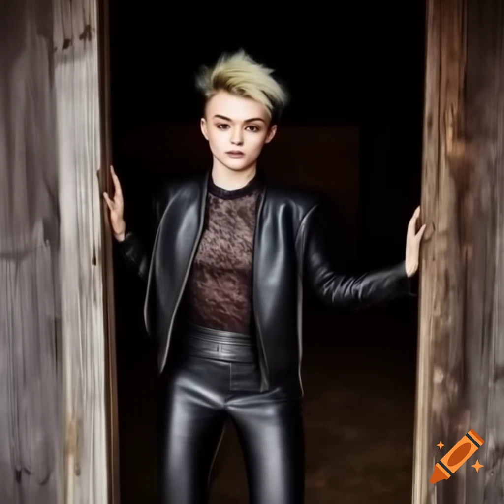 Punk rocker with mohawk hairstyle and leather outfit