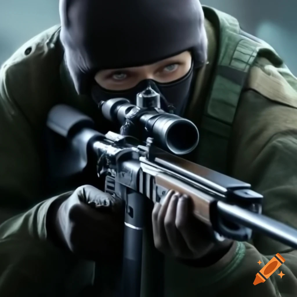 Person holding a sniper rifle