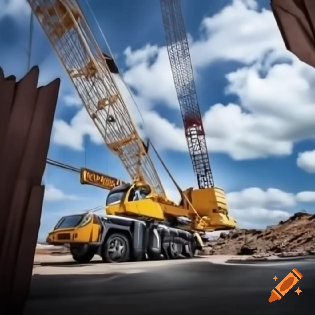 Civil engineer crane at construction site