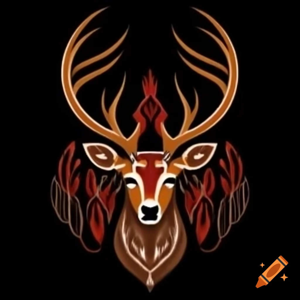 Tribal design featuring a buck silhouette