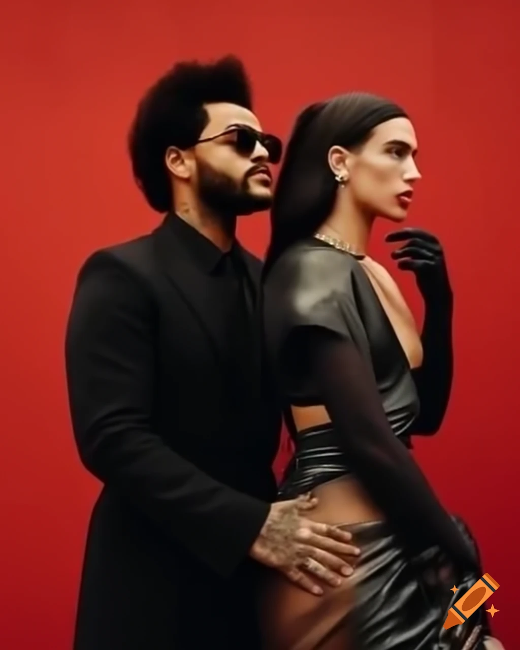 The Weeknd and Dua Lipa performing together