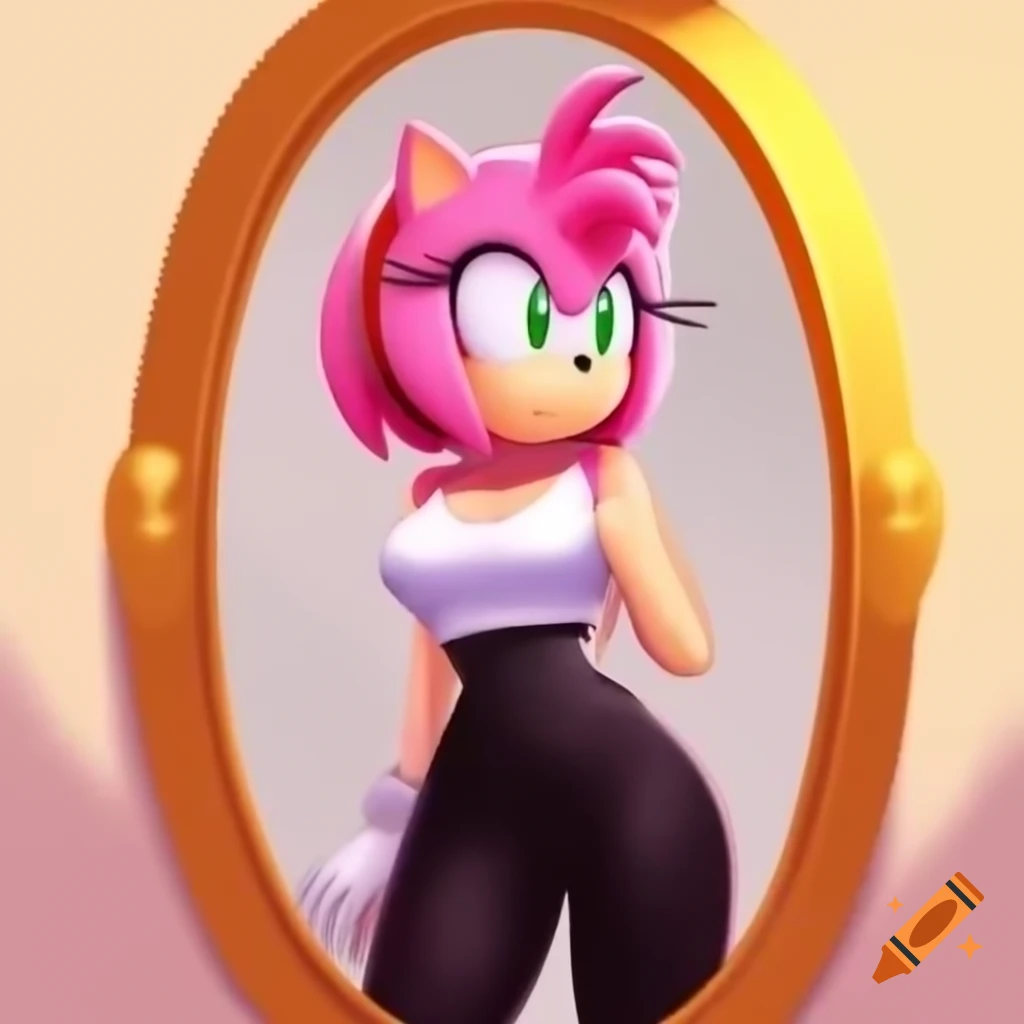 Cream from sonic the hedgehog exercising in the gym wearing athletic