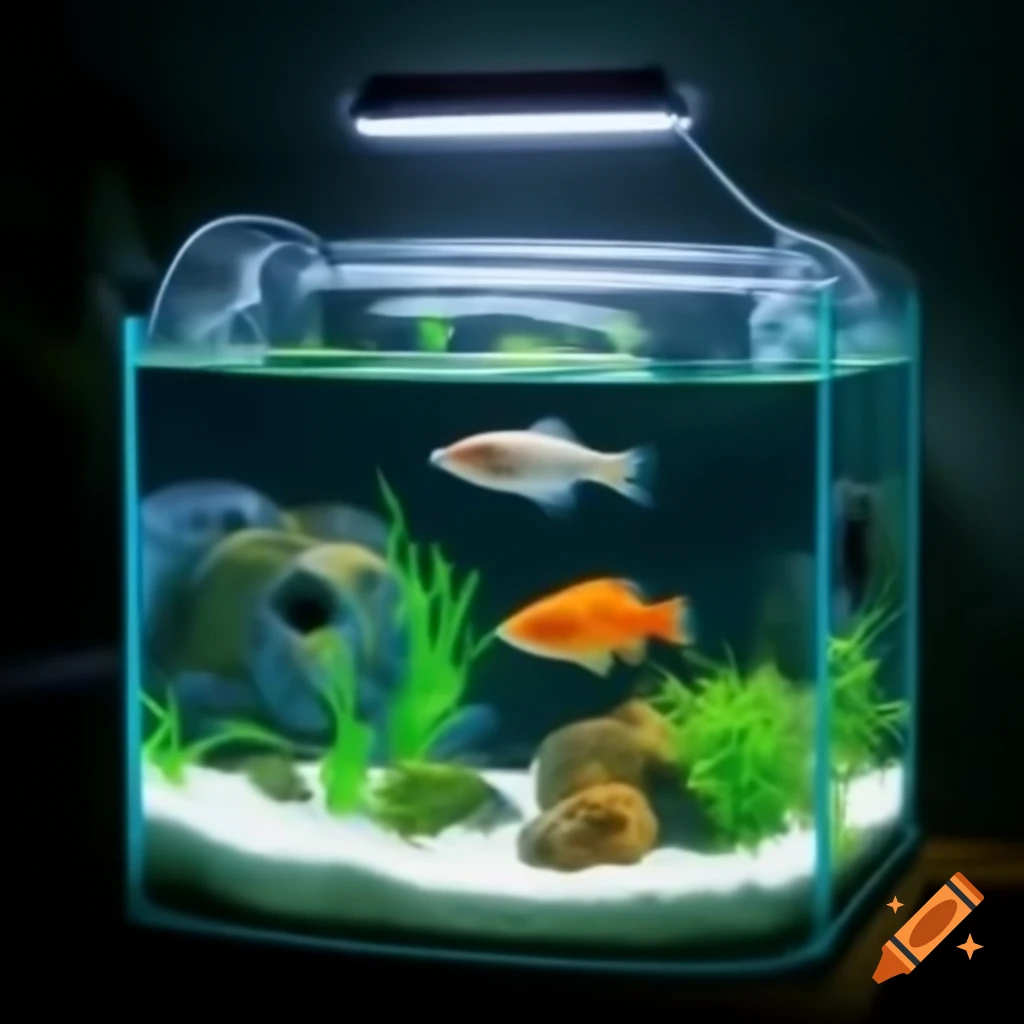 Colorful fish tank with various aquatic species