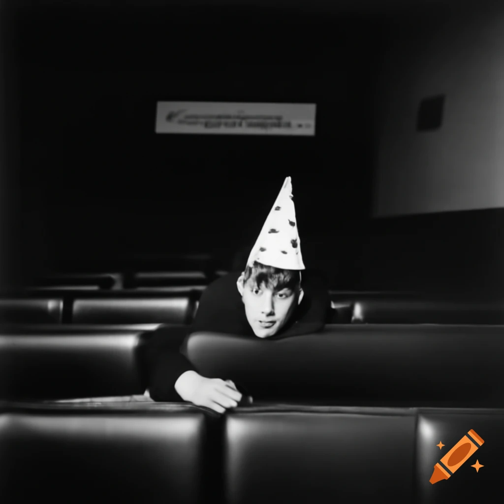 Walter White in party hat at empty party with Sidney Watts sign